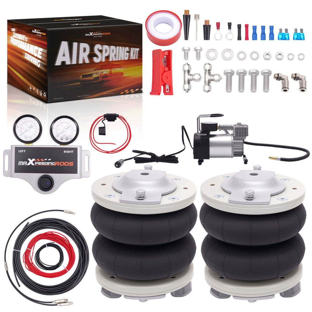 Air Suspension Bag Kit W/ Dual Gauge Compressor compatible for Citroën Relay 1994- 4000KG