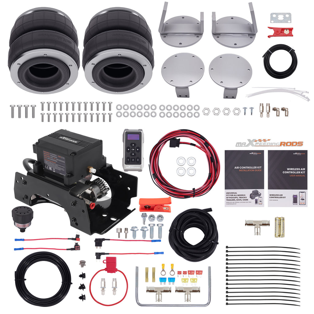 Luchtvering achterzijde + Wireless Compressor Controller Kit geschikt voor Toyota Hilux 4WD 2015-