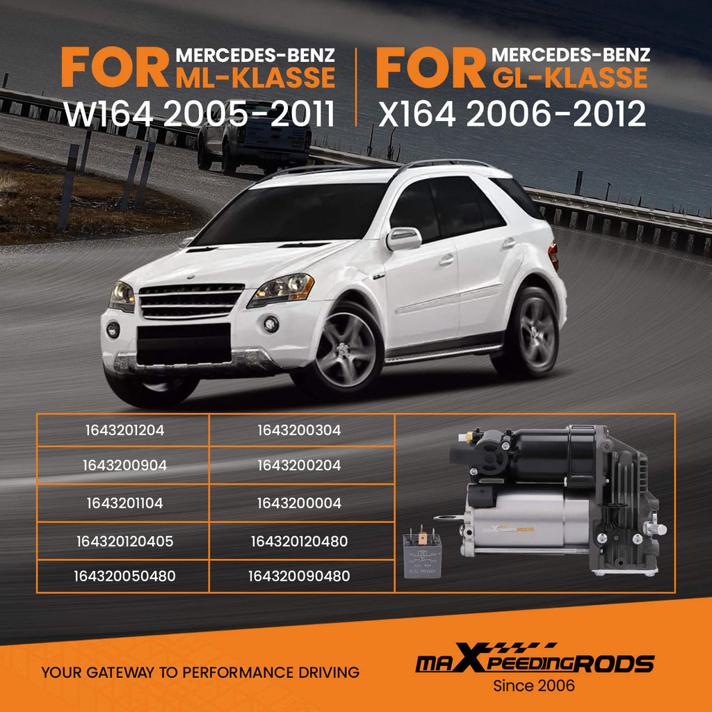 Air Compressor Pump compatible for Mercedes-Benz GL420 CDi, GL450, GL450 CDi  GL500
