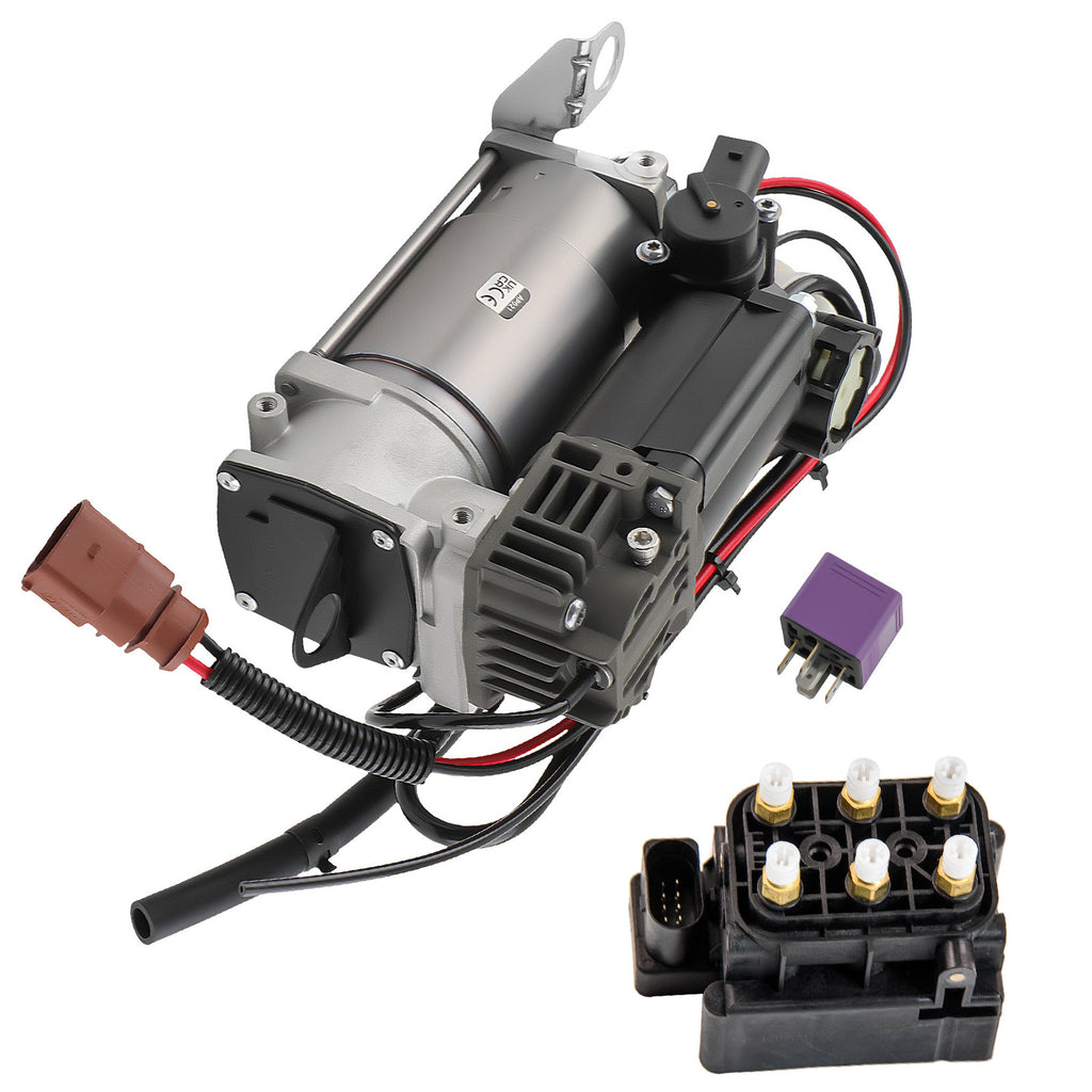 Luchtveringcompressor geschikt voor Audi A6 C6 4F + Klep block 4F0616005A 4f0616013
