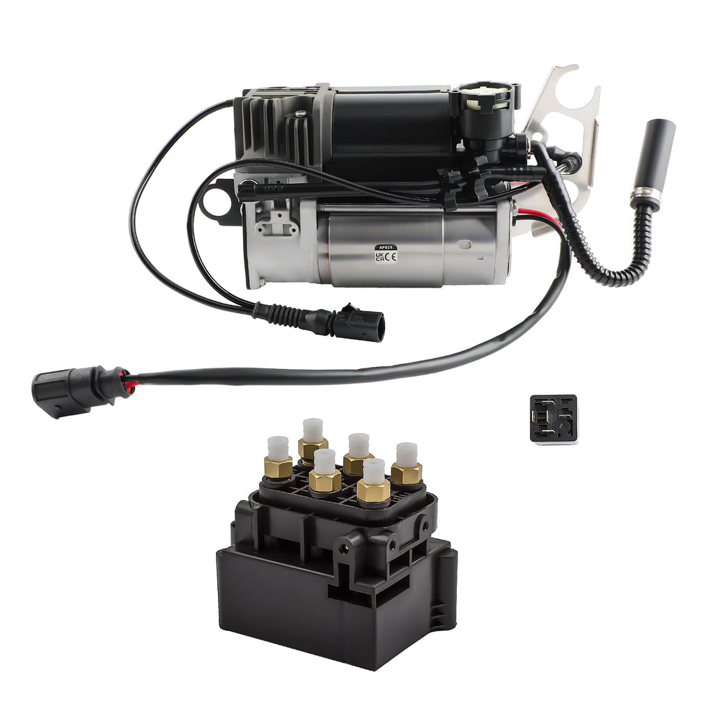 Luchtveringcompressor Level Control + Klep geschikt voor Audi Q7 4L 4L0698007C