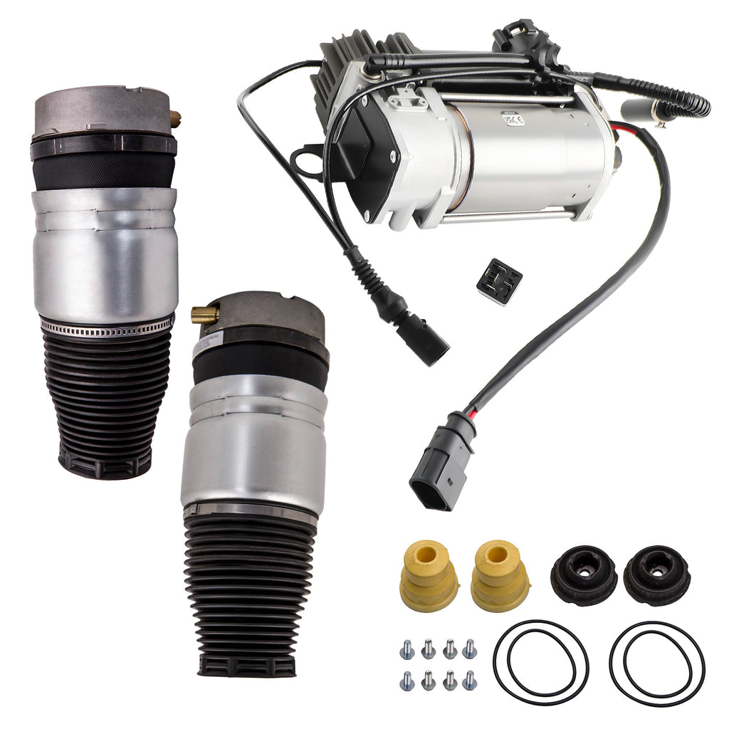2x Luchtvering balg voor met Luchtveringcompressor geschikt voor Audi Q7 4L 4L0698007A