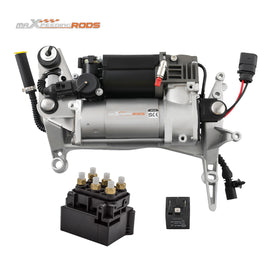Compressor Luchtvering met Holder + Klep Block geschikt voor VW Touareg 7L 7L0616007