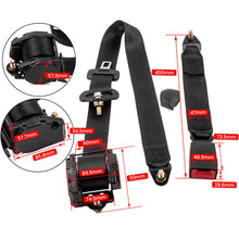 Ladda upp bild till gallerivisning, Universal 3 Point Inertia Seats Belt Kit Car Truck Adjustable Safety Belts black