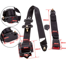 Lataa kuva Galleria-katseluun, Universal 3 Point Inertia Seats Belt Kit Car Truck Adjustable Safety Belts black