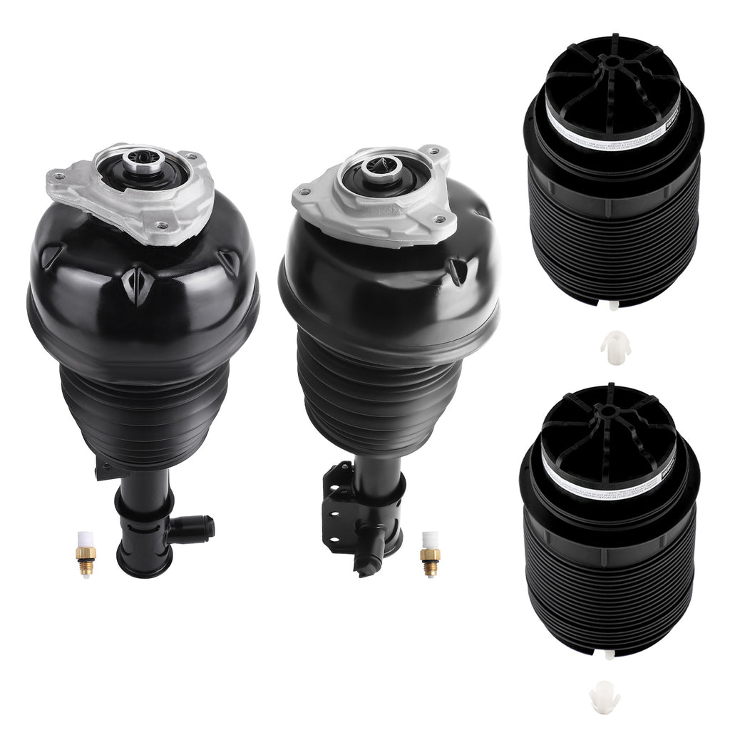 2x voor Veerpoten + 2x achter Luchtveer Bags geschikt voor Mercedes E-Klasse W212 S212 4matic
