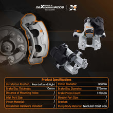 Indlæs billede til gallerivisning 2x Electronic Brake Caliper Rear Left Right compatible for Audi A3 TT compatible for Seat Leon 14-20 272mm
