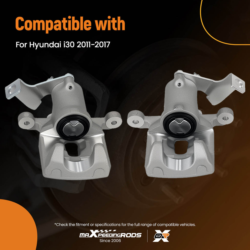 Pair Floating Caliper Rear compatible for Hyundai i30 2011-2017 58310A6A31 58311A6A31 262mm