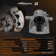 Last inn bildet i Galleri-visningsprogrammet, Front Left Side Brake Caliper Disc compatible for Mercedes A W169 B W245 A1694200983 57mm