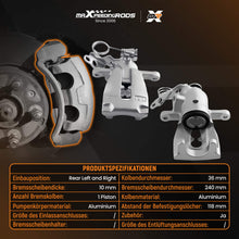 Last inn bildet i Galleri-visningsprogrammet, 2x Rear Brake Caliper compatible for Opel Astra H GTC Twintop 2004-2014 93179156 93179157