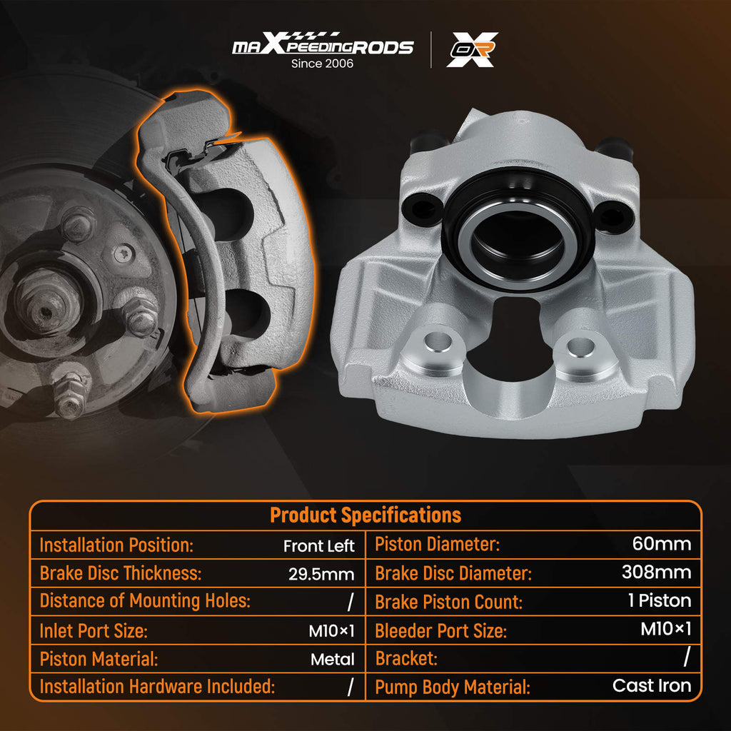 Front Left Brake Caliper compatible for VW Transporter T5 T6 Touareg Caravelle 7H0615123A