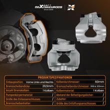 Indlæs billede til gallerivisning Front Brake Caliper Pair compatible for VW Transporter T5 T6 Touareg Caravelle 83-0764 60mm