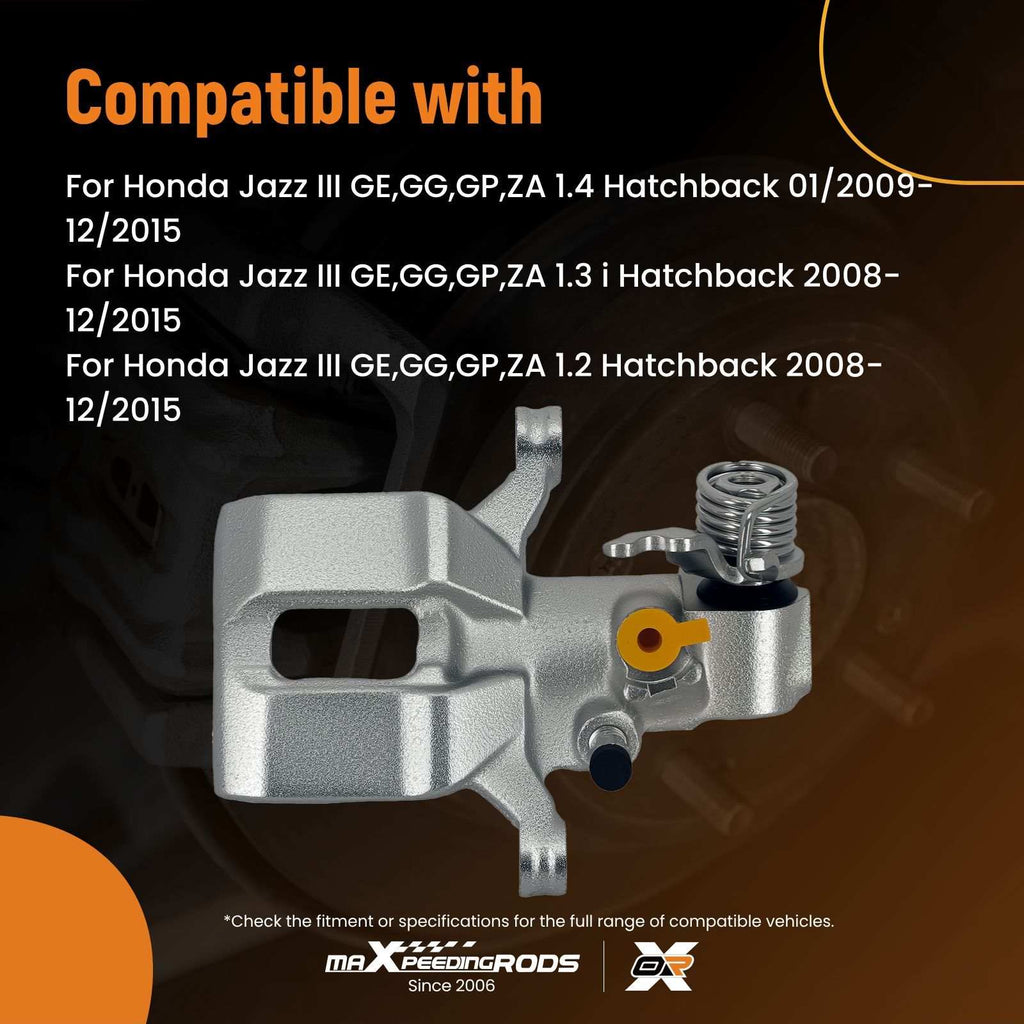 Rear Brake Caliper Right Side compatible for Honda Jazz MK3 1.2 1.3 1.4 2008-2015 239mm