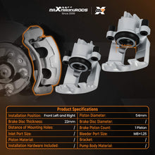 Ladda upp bild till gallerivisning, Pair Front Floating Brake Caliper compatible for Ford Focus MK1 1.6 1.8 2.0 1998-2004 54mm