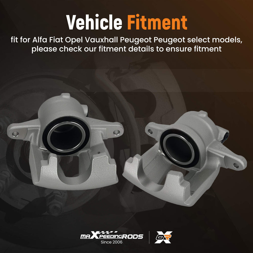 Pair Brake Caliper Front Left Right compatible for Vauxhall Corsa D 2006-2014 77363924