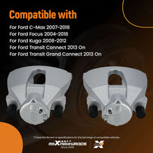 Ladda upp bild till gallerivisning, Front L+R Brake Caliper compatible for Volvo S40 V50 2005-2012 compatible for Ford Focus 2004-2018 57mm