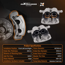 Lataa kuva Galleria-katseluun, 2 Front Brake Caliper Left Right compatible for Nissan Primastar compatible for Opel Vivaro Vivaro A X83