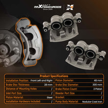 Indlæs billede til gallerivisning Front Brake Caliper Left + Right compatible for Mercedes-Benz Viano W639 Vito W447 300mm