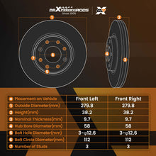 Ladda upp bild till gallerivisning, Front Brake DiscsPads Set compatible for Smart Fortwo 451 0.8 CDI 2007-2022 4341V001