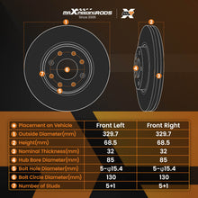 Lataa kuva Galleria-katseluun, Front Brake Discs and Pads compatible for VW Touareg 7LA/7P5 2002-2014 95535140140