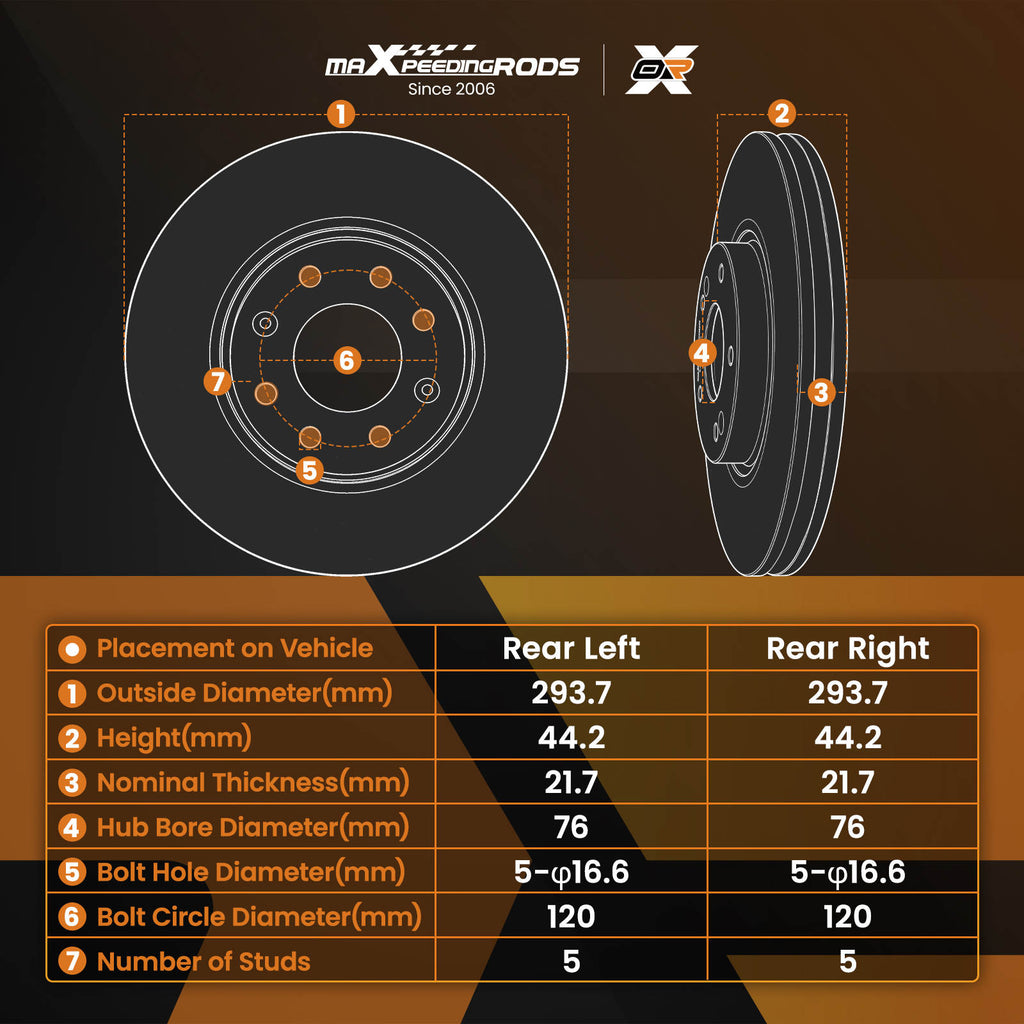 2x Brake Discs Rear compatible for VW Multivan Transporter T5 T6 Caravelle 03-22 7H0615601B