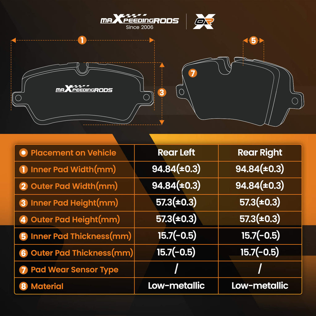 Rear Brake Pads Set compatible for Vauxhall Vivaro/Compatible for Renault Trafic 2001-2023 4406000Q2E