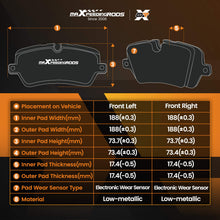 Lataa kuva Galleria-katseluun, Front LeftRight Brake Pads compatible for Audi Q5/A6 C7 Avant 2008-2018 4G0698151AA
