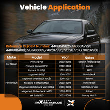 Last bildet i gallerivisningen, Bremsesett bak venstre og høyre kompatibelt med Nissan Primera Hatchback P12 2002–2008 44060BA00F