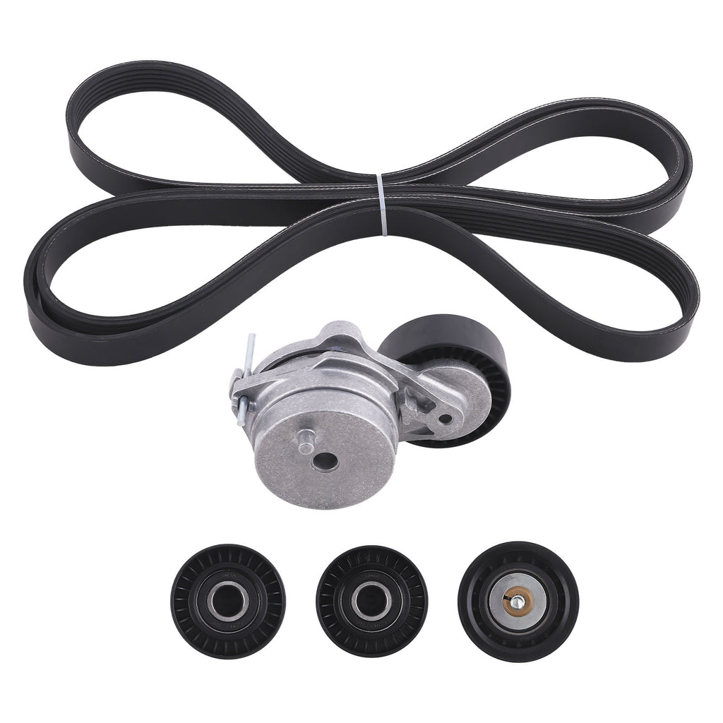 Ribbed V-belt set + tensioner geschikt voor VW Touareg geschikt voor Audi Q7 geschikt voor Porsche 3.0 0109979992