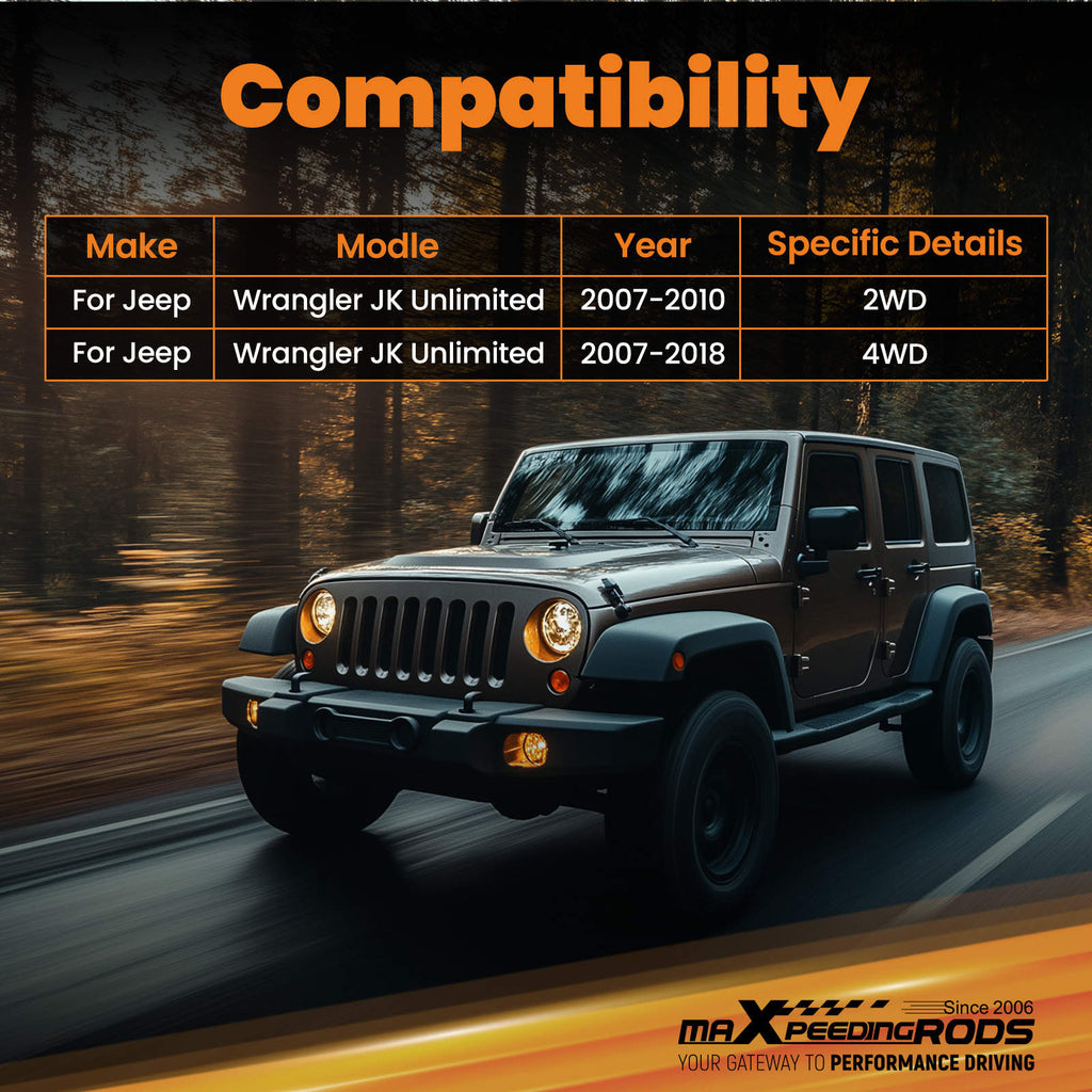 0-6 tommer løftejusterbare bærearmar foran/bak, kompatible med Jeep Wrangler JK 07-18 4WD