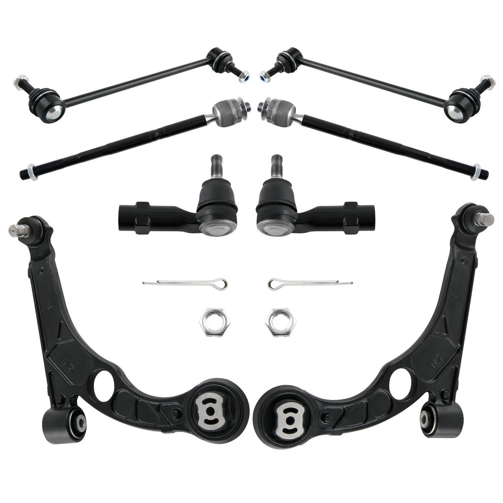 8x Front Lower Control Arms Tierods Sway Bars for 2013 2014 2015 2016 compatible for Dodge Dart