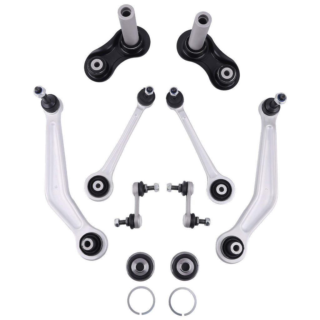 Compatible for BMW E39 Front Wishbone Control Arm Kit + 2 Tie Rods + 2 Stabilizers suspension arms