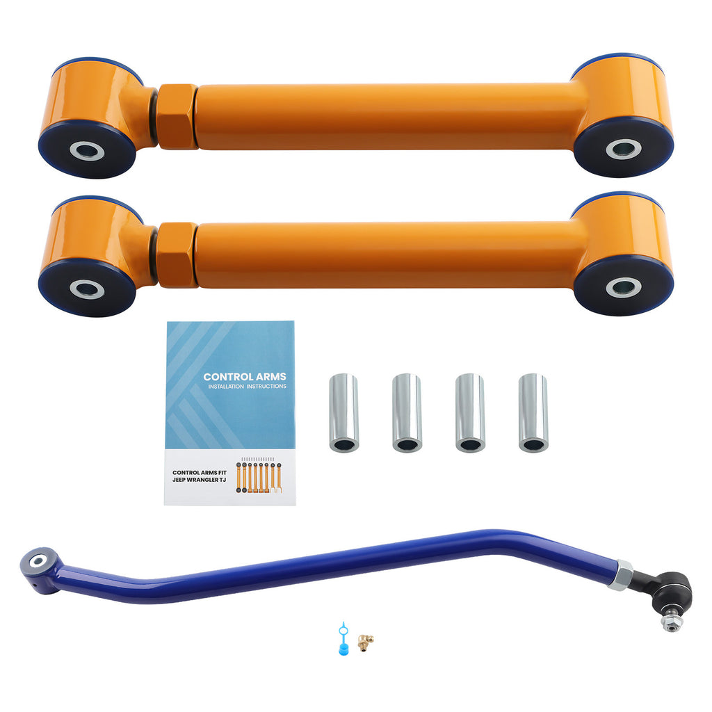 2 stuks BOVENSTE ACHTER DRAAGARM + VOOR TIE ROD geschikt voor JEEP WRANGLER TJ 1997-2006
