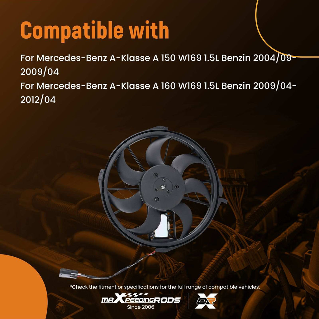 Engine cooling fan compatible for Mercedes Benz B-Class W245 A-Class W169 CVT transmission