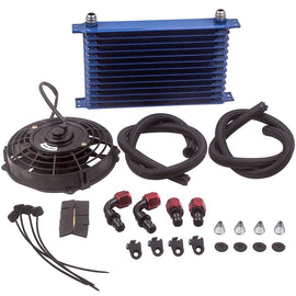 Universal Add-On Oliekoeler Kit 13 Rows AN10 met 7 Inch Electric Cooler Can Kit