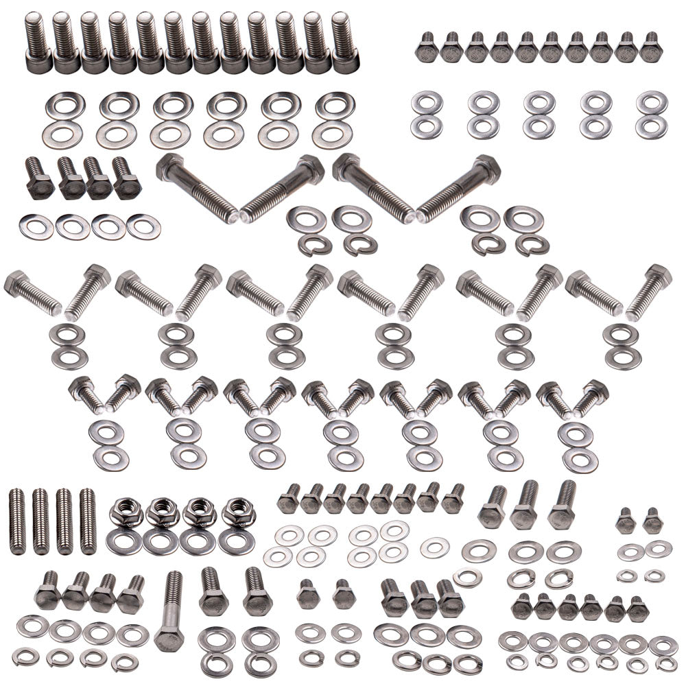 Small Block geschikt voor Chevy Engine 302 305 307 350 Stuk roestvrij staal hex bolt kit