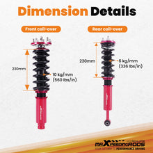 Indlæs billede til gallerivisning MaXpeedingrods Coilovers 24 Way Damper Struts Shocks Kit compatible for Honda Accord 03-07