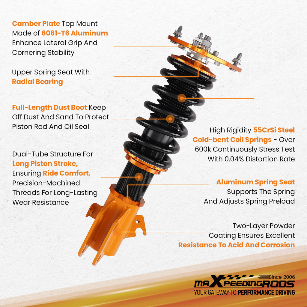 Coilover Suspension Lowering Kit compatible for Subaru Impreza WRX / STI GDB GDA 02 -07
