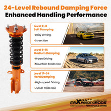 Lataa kuva Galleria-katseluun, MaXpeedingrods Coilover Kit w/ 24-Way Adj. Damping compatible for Toyota Corolla 1988-2002