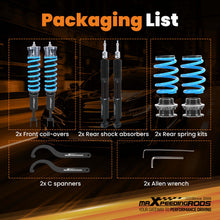 Lataa kuva Galleria-katseluun, Maxpeedingrods T6 Coilovers Lowering Coils compatible for Audi A4 Quattro B6 B7 2002-2008