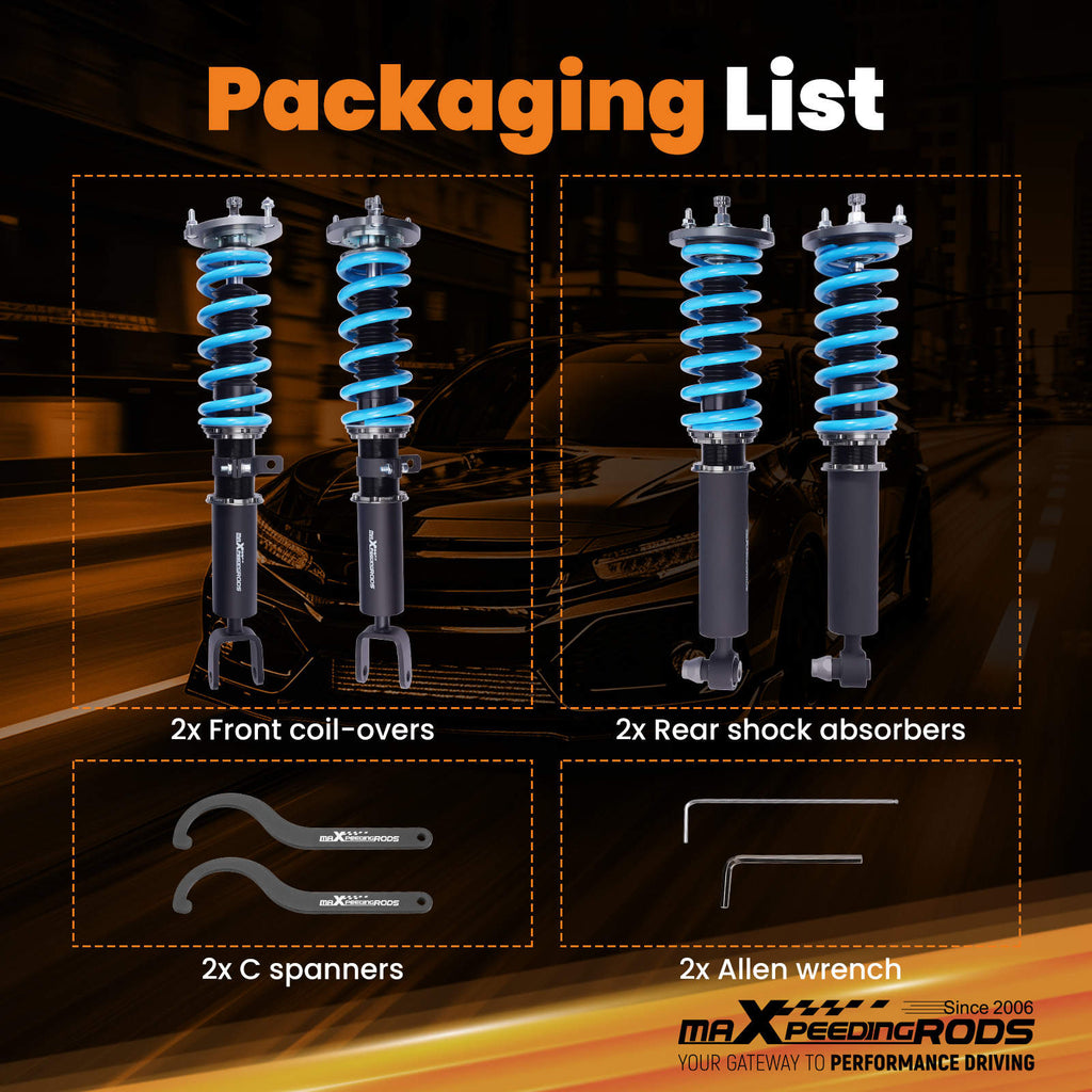 24 Level Adjustable Coilover Suspension Kit compatible for BMW 5 Series F10 528i 535i 09-16