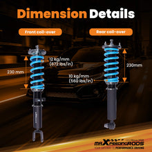 Last bildet i gallerivisningen, 24 Level Adjustable Coilover Suspension Kit compatible for BMW 5 Series F10 528i 535i 09-16