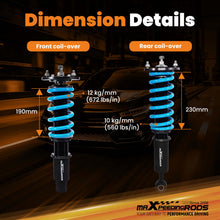 Indlæs billede til gallerivisning MaXpeedingrods Adjustable Coilovers Lowering Kit Compatible For Mitsubishi Eclipse 95-99