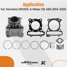 Ladda upp bild till gallerivisning, 52mm Cylinder Piston Kit compatible for Yamaha GPD125-A NMax 125 ABS 2014-2020 2DS-E1311-10