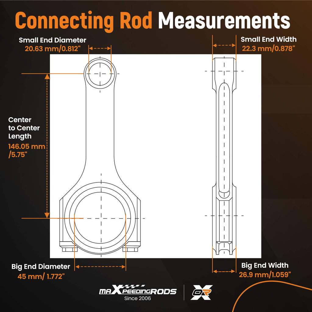 New Forged Connecting Rods+ARP2000 Bolts compatible for Austin Mini Cooper S 1275 A series