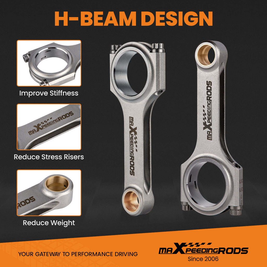 H Beam Connecting Rod compatible for Nissan Patrol Datsun 280ZX Turbo L28 Conrods 130.2mm