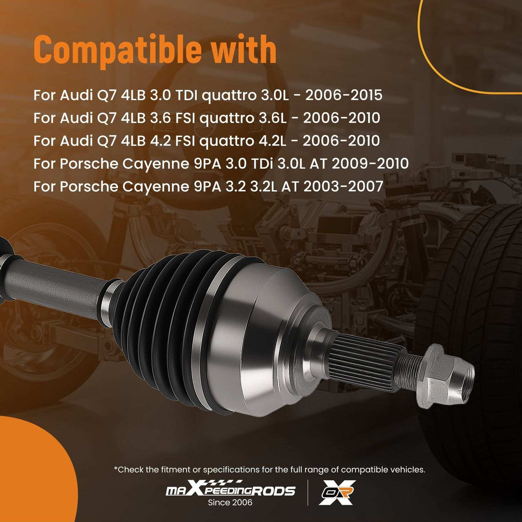 Front Left or Right CV Axle Assembly compatible for Audi Q7 2007-2010 compatible for Porsche Cayenne 03-10