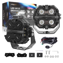 Last bildet i gallerivisningen, Squar LED Pods Driving Lights DRL RGB Light met Amber &amp; geschikt voor White 160W VOOR Off Road