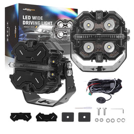 Squar LED Pods Driving Lights DRL RGB Light met Amber & geschikt voor White 160W VOOR Off Road