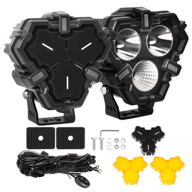 LED Driving Lights 5 Combo Spot Flood 120W White DRL offroad Lights 9-32V